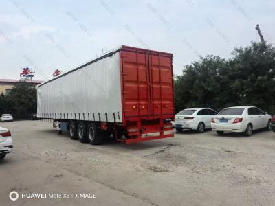 China Customized Van-Type 3 Axles Curtain Side Semi Trailer with Heavy Mechanical Suspension for sale