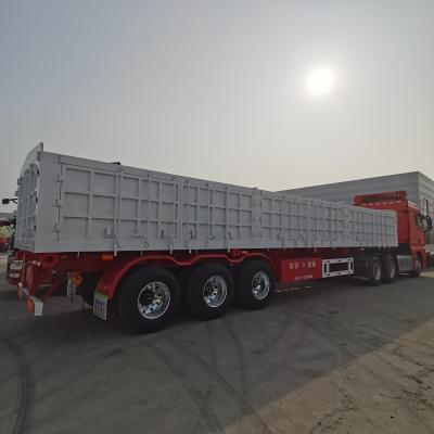 China 40FT Sidewall Board Box Drop Tipper Transport Heavy Cargo Truck Semi Trailer Customization for sale