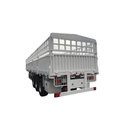 China Leaf Spring Suspension Flatbed Semi Trailer for 60t-70t Load Capacity Fence Transport for sale