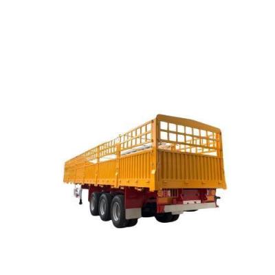 China 3 Axle 4 Axle Side Wall Fence Cargo Box Tranport Truck Semi Trailer with Fuwa/BPW Axle for sale