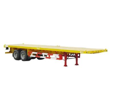 China Leaf Spring Suspension 40FT Flatbed Trailer 3axle 4axle Container Truck Semi Trailer for sale