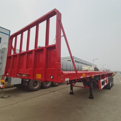 China Flat Bed Container Cargo Transport Carrier Truck Semi Trailer 24hour Online Service for sale