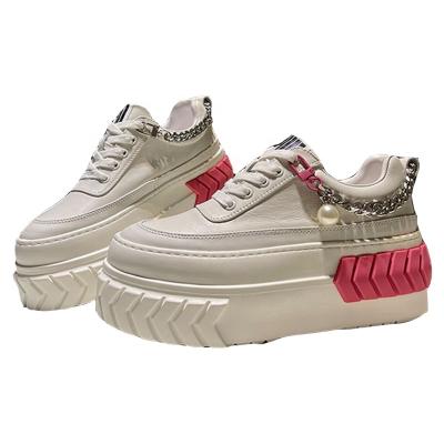 China Fashion Trend Manufacture All-match Shallow Flat Casual Sneakers New White Mouth Shoes Wholesale Size 35-40 for sale