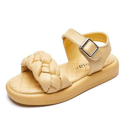 China Newest Design Girl Soft Comfortable Sandals Woven Summer Toddler Anti-slippery Flat Casual Sandals for sale