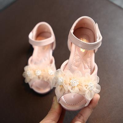 China High Quality Anti-Slippery Summer Babies Sandals Lace Up Cute Flower Bow Kids Sandals Sandal For Toddler Girls for sale