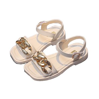 China Summer Fashion Anti-slippery Children Dress Sandals Design Chain Child Comfortable Flat Sandals For Women Girls for sale