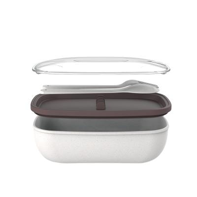 China Bento Lunch Box Microwavable BPA Free, Built-in Utensils Spoon and Fork Eco-Friendly Tiffin Box for Kids and Adults for sale