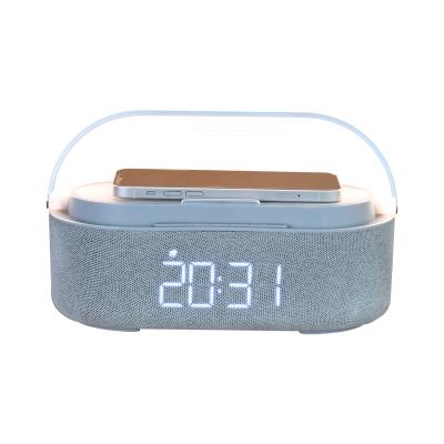 China Bluetooth Speaker 2022 Fast Wireless Charger 3 In A Type C Multi Charger Sound Wireless Speaker Good With Time Clock for sale