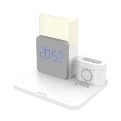 China Mobile Phone Alarm Clock Charger Bluetooth Speaker 15W Wireless Wireless Charger for sale