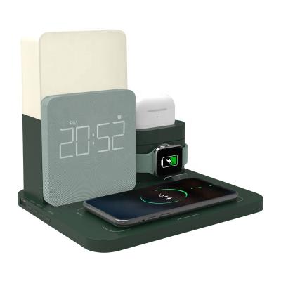 China W6 Hot Selling Mobile Phone QI Wireless Charging Station With LED Mood Lighting for sale