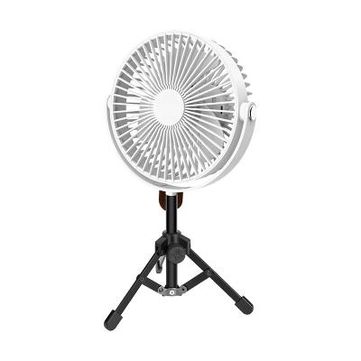 China Can install outdoor rechargeable 4000mAh kc tripod fans with led lamp for sale