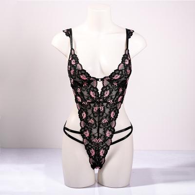 China Hot Sexy Women's Women's Nightgown Underwear Lace Jumpsuits And Sex Sheer Dress Nightwear Transparent Jumpsuit for sale