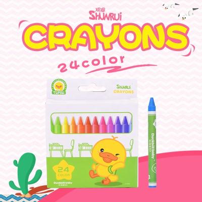 China 24 Colors Colored Crayons Factory Supply Price Kids Crayons Non-Toxic And Eco-Friendly Package for sale