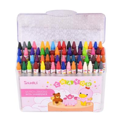 China Smart Colors Kids Crayon 64 Color Non-Toxic Larger Crayon Pack for sale