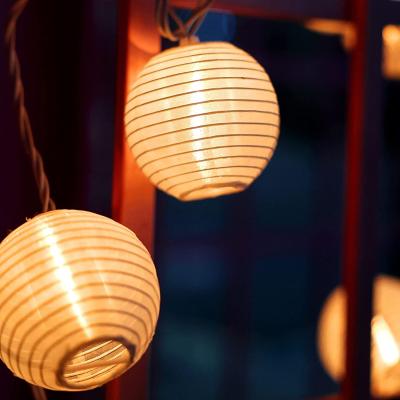 China String Lights Fabric Lantern LED Wedding Light String Light Outdoor Led Living Room Decoration Light for sale