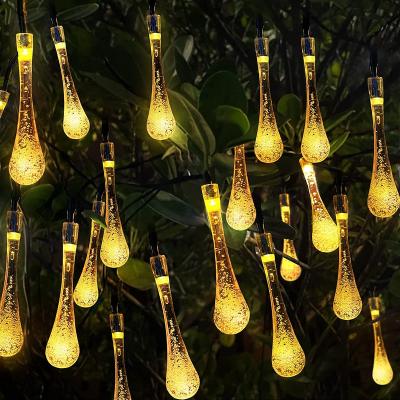 China Decorative Pendant String Lights Raindrop Water Droplet STRING Wedding Led Outdoor Smart Lights for sale