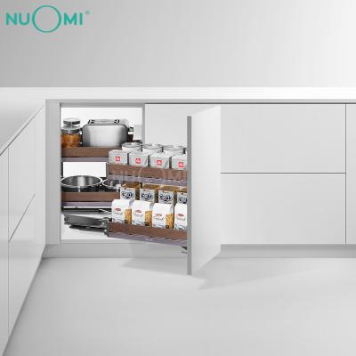 China NUOMI Mirage Series Metal Fittings Accessories Cupboard Drawer Kitchen Corner Cabinet Basket Easy Storage for sale