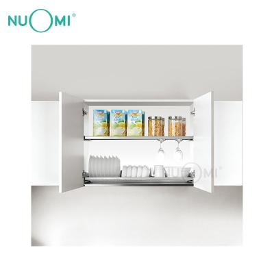 China NUOMI MAJAZ Series Modern Wall Cupboard Rack Double Layer Dish Rack Kitchen Storage For Bowls And Dishes for sale