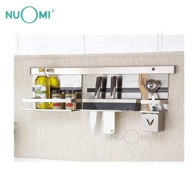 China China Nuomi Viable Hot Selling 304 Stainless Steel Spice Rack Wall Mounted Kitchen Storage Rack for sale