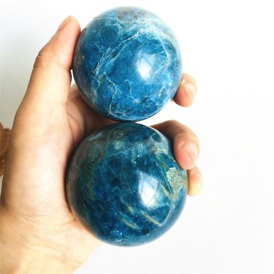 China China Natural Quartz Crystal Stone Healing Ball Blue Apatite Crystal Ball Sphere for sale