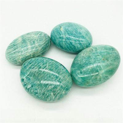 China China Natural Amazonite Tumbled Stone Crystal Amazonite Crystal Palm for Healing Decoration for sale