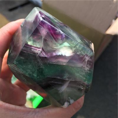 China China Wholesale Natural Crystal Rainbow Fluorite Freeform Bracket Rough Stone For Decoration for sale