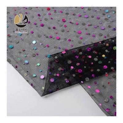 China Other Top Quality Custom Colored Sequin Hexagon Small Mesh Rolls Tulle Fabric For Dress for sale