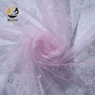 China Others Wholesale High Quality Nylon Painting Flower Rose Tulle Fabric For Lady Dress Fabric for sale