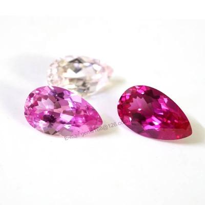 China Synthetic Sapphire Pink Pear Corundum Synthetic Loose Gemstone for sale