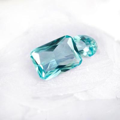 China Nanosital Tourmaline Synthetic Paraiba Princess Cut Loose Rectangular Gemstone for sale