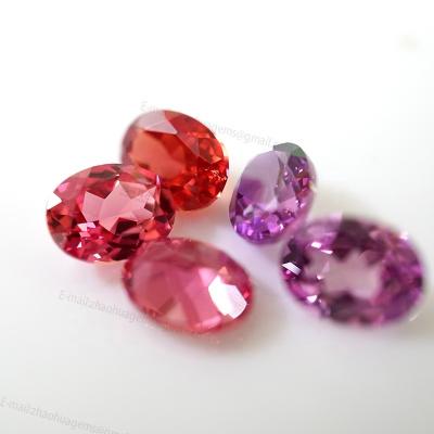 China Synthetic Corundum Synthetic Sapphire Purple Oval Cut Loose Gemstones High Quality for sale