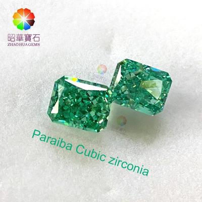 China Perfect Zircon ICE Zircon Gems Synthetic Paraiba Radiant Cut Loose Gems for sale