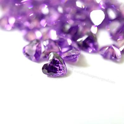 China Star Purple Heart Cut Blue CZ Zircon for sale