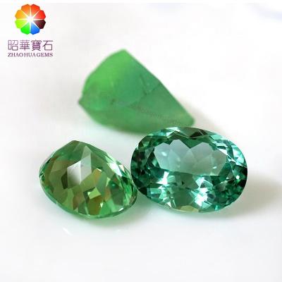 China Synthetic Corundum Mint Green Sapphire Oval Cut Loose Gemstones Factory Wholesale Price for sale