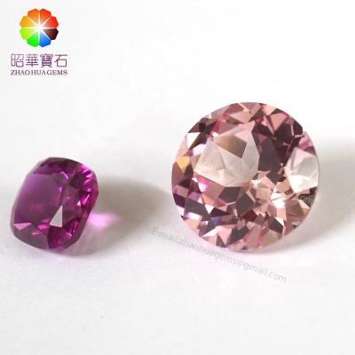 China Synthetic Corundum Morganite Sapphire Corundum Round Fancy Cut Loose Gemstone for sale