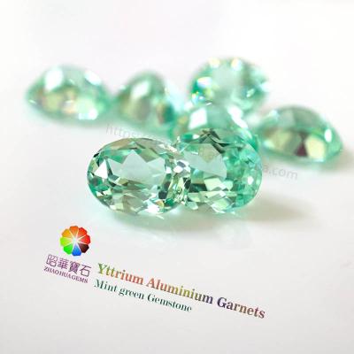 China Yttrium, Aluminum and Garnet Gemstone Mint Green YAG Oval Cut Gems for sale