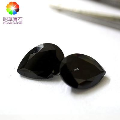 China Jewelry Making Pear Natural Black Spinel Diamond Cutting Loose Gemsote (Customizable Size) for sale