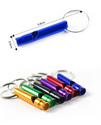 China Europe High Frequency Outdoor Camping Safety Emergency Survival Key Chain Whistle, Aluminum Alloy Ultralight Whistle Key Chain for sale