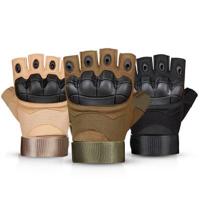 China Police Breathable Synthetic Leather Hard Protective Gear Knuckle Military Tactical Hunting Shooting Gloves for sale