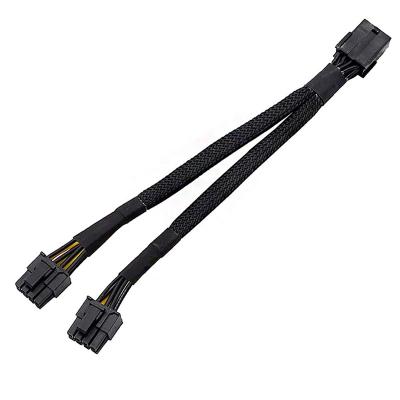 China Other 8 Pin Female to Dual GPU 8 (6+2) Pin Male Sleeved GPU 8 Pin Splitter Power Extension Cable C-011 for sale