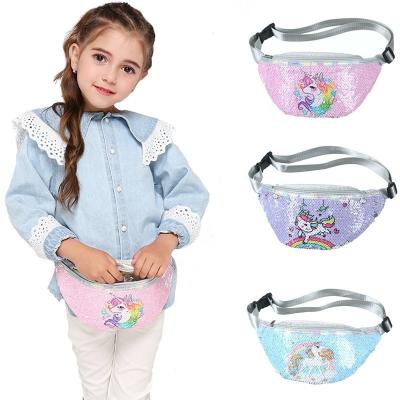 China No 2019 Newest Cartoon Unicorn Waist Colorful Bag, For Kids For Adult Bling Bling Lovely Bag for sale