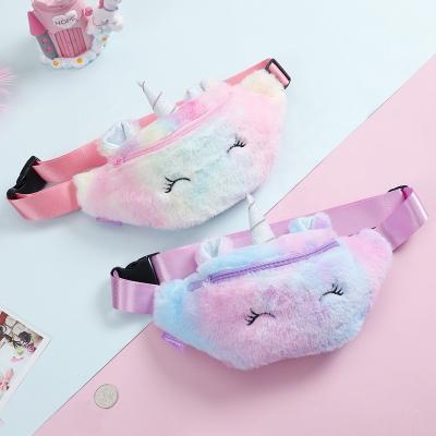 China No 2019 Newest Cartoon Unicorn Plush Colorful Waist Bag, For Kids For Adult Lovely Soft Bag for sale