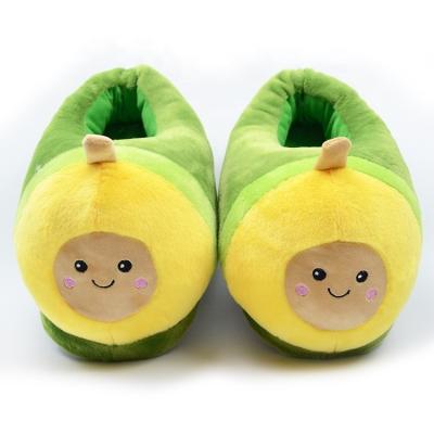 China WARM SLIPPERS Avocado Plush Slipper Food Avocado Plush Home Floor Adult Slippers, Avocado Plush Slippers for sale