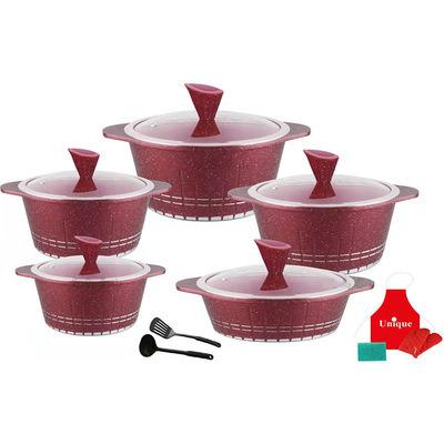 China 16 Pcs Durable Aluminum Die-cast Ceramic Marble Nonstick Coating Cookware Sets for sale