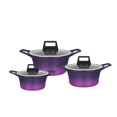 China 2021 Sustainable Cookware 6pcs Gradient Ramp Kitchen Cookware No Smoke Cookware Sets for sale