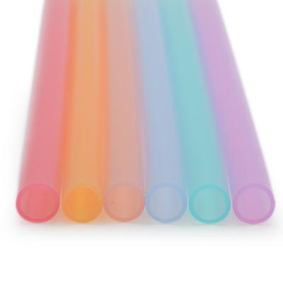 China Reusable Straw Reusable Silicone Recyclable Seamless Portable Transparent Silica Gel For Food Grade Juice Straw Beverage for sale