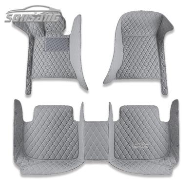 China Custom Made 5D Waterproof/Dustproof/Non-Slip/Easy to Clean Diamond Car Mats Full Set Gray Luxury Car Mats for sale