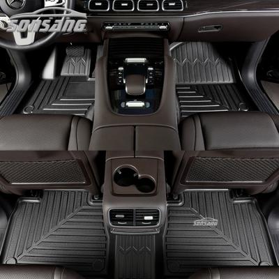 China 5.3KG Car Waterproof/Dustproof/Non-Slip/Easy Clean Heavy Duty Mats For Mercedes-Benz GLE 2021 Floor Mats 2 Row Liner Set for sale