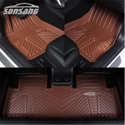 China SONSANG TPO Strip 5d 3d Custom Luxury Waterproof/Dustproof/Anti-slip/Easy Clean Car Floor Mats For Model 3 for sale