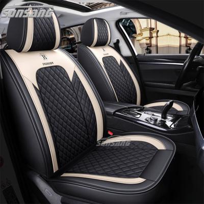 China SONSANG waterproof/dustproof/anti-slip/easy to clean design luxury full set universal PU leather upholster car seat covers for sale